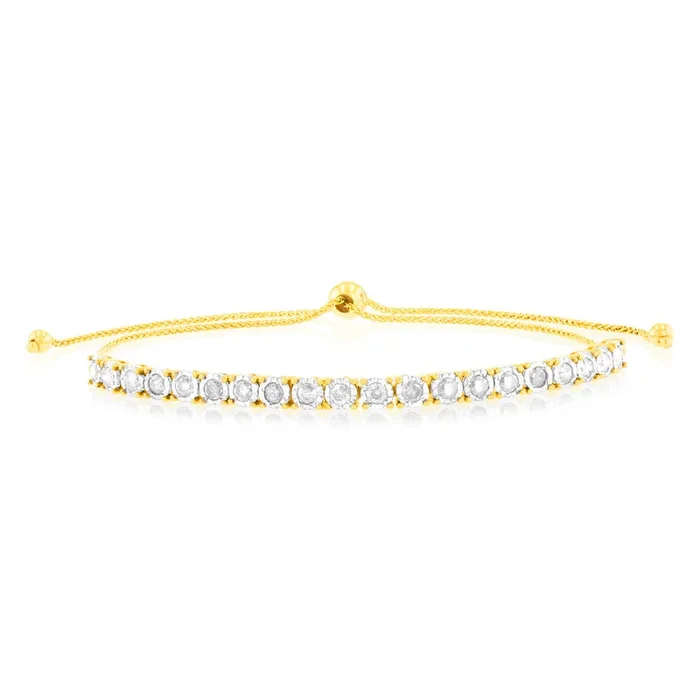 1 Carat Diamond Bracelet in 10ct Yellow Gold