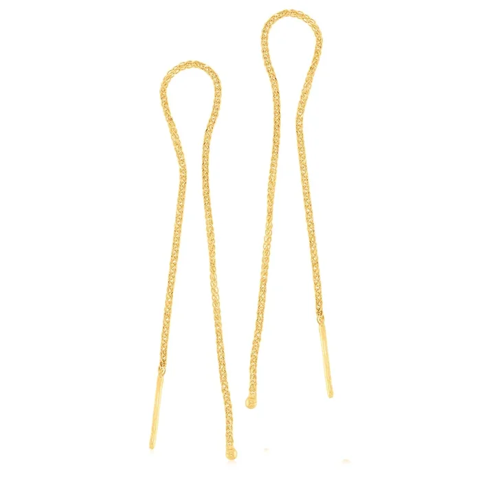 9ct Yellow Gold Threader Earrings