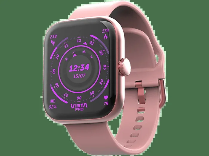 Smartwatch – Vieta Beat 7, AMOLED 1.96″, Aleación de zinc, Bluetooth, Autonomía 168 h, IP67, Rosa